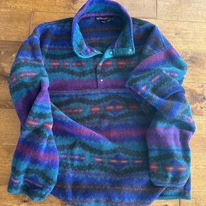 RARE Vintage 1993 Patagonia Sacajawea Bluegrass Tribal Aztec Synchilla Fleece